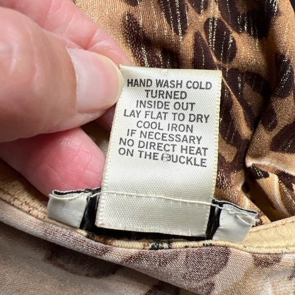 Cache Faux Wrap Long Sleeve Stretch Blouse Animal Paisley Print - Picture 9 of 9